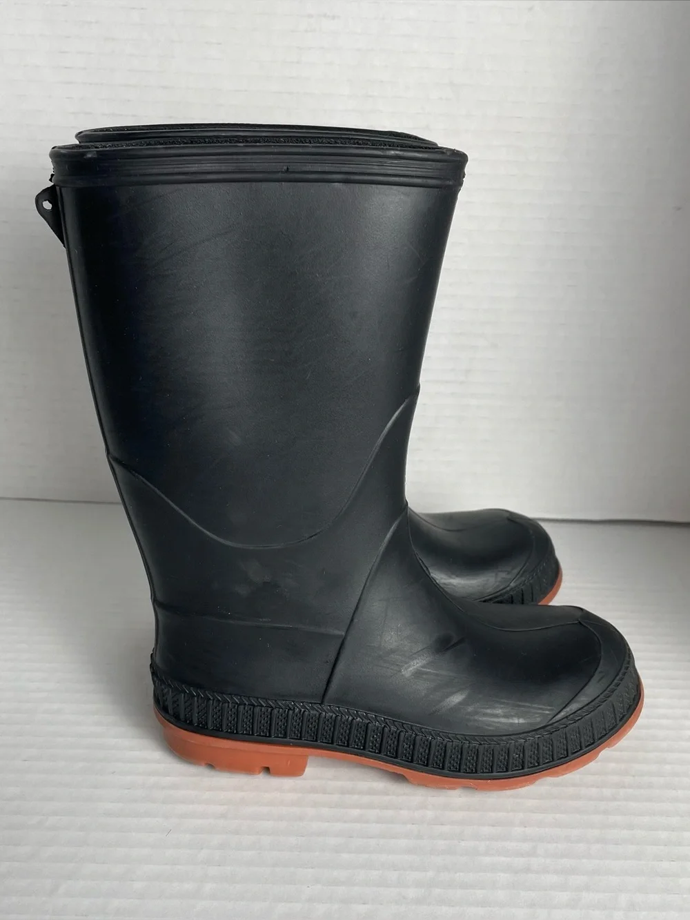 Wonder Nation Boys Chore Rain Boots Boys Size 9/10 Black Outdoor Play